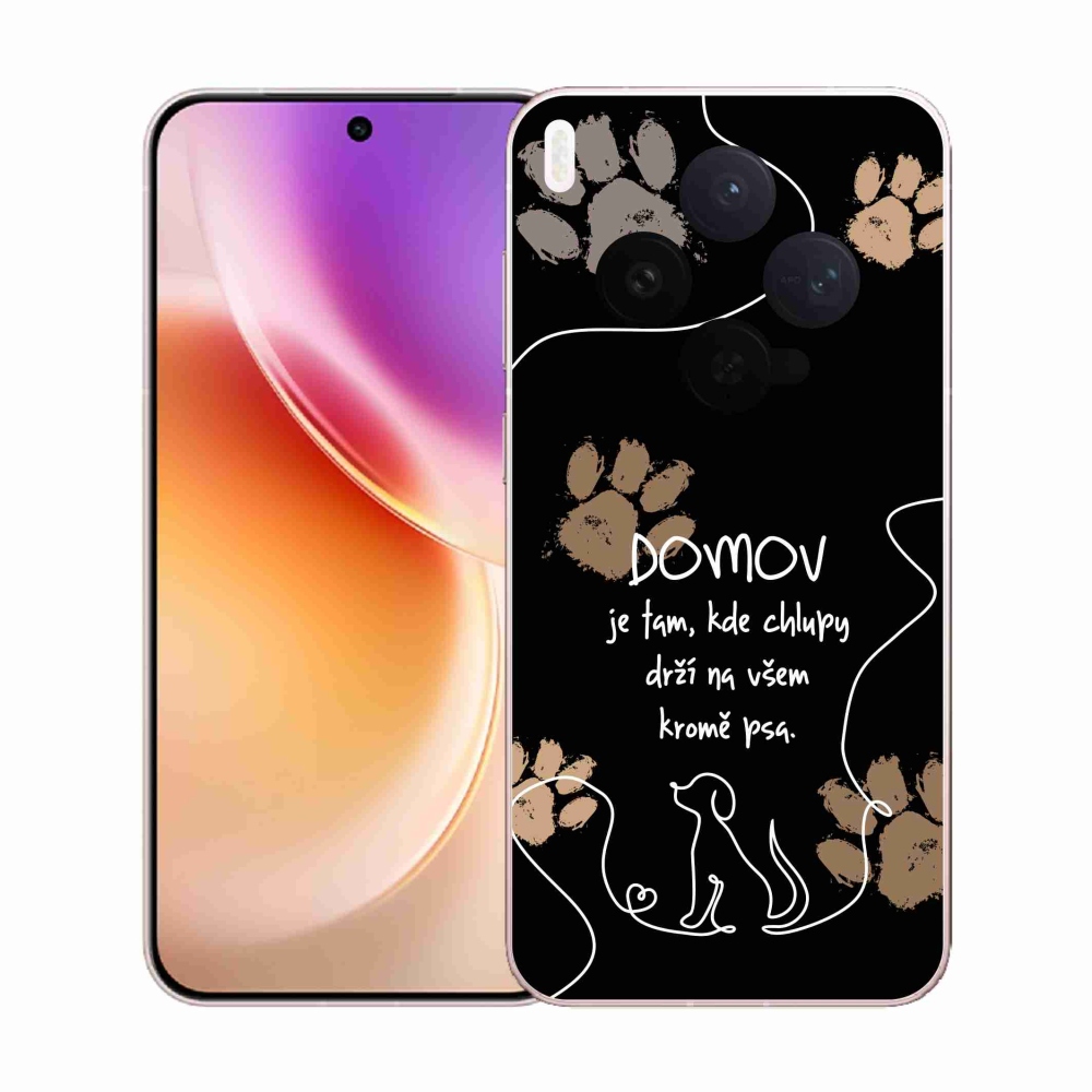 Gelový kryt mmCase na Vivo X300 - psí motiv černé pozadí