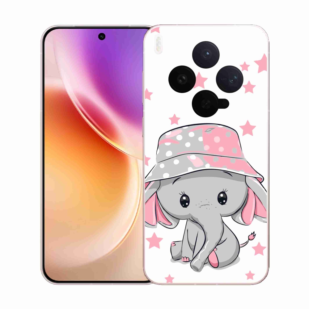 Gelový kryt mmCase na Vivo X300 - růžový slon