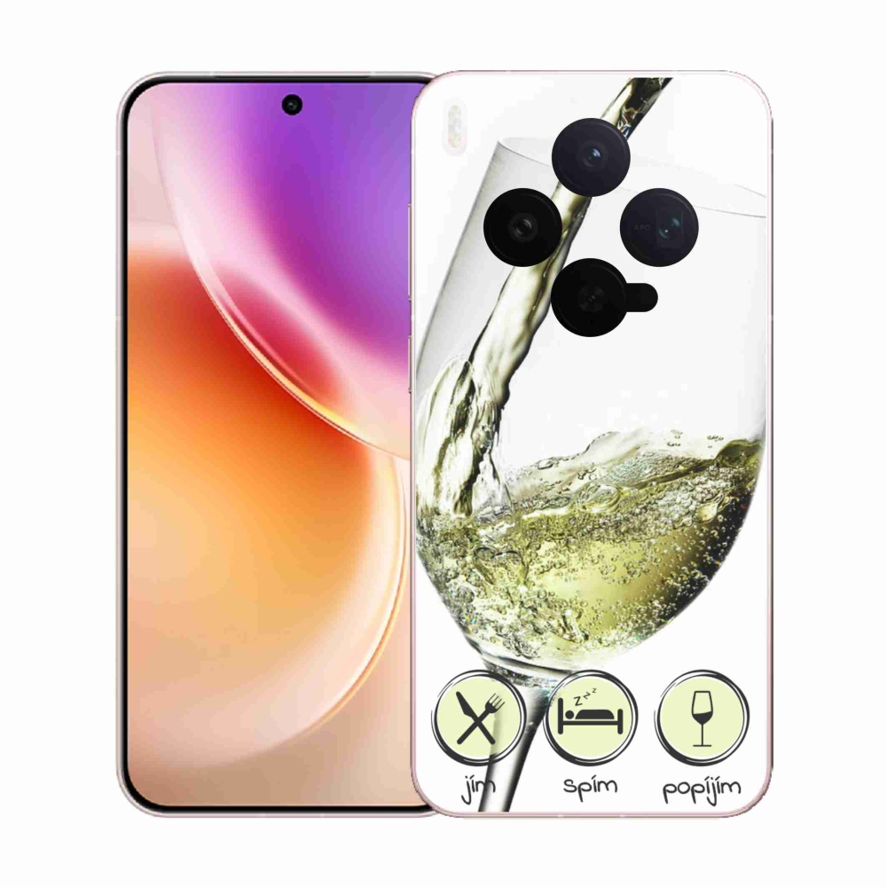 Gelový kryt mmCase na Vivo X300 - sklenička vína bílé