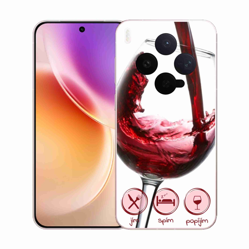 Gelový kryt mmCase na Vivo X300 - sklenička vína červené