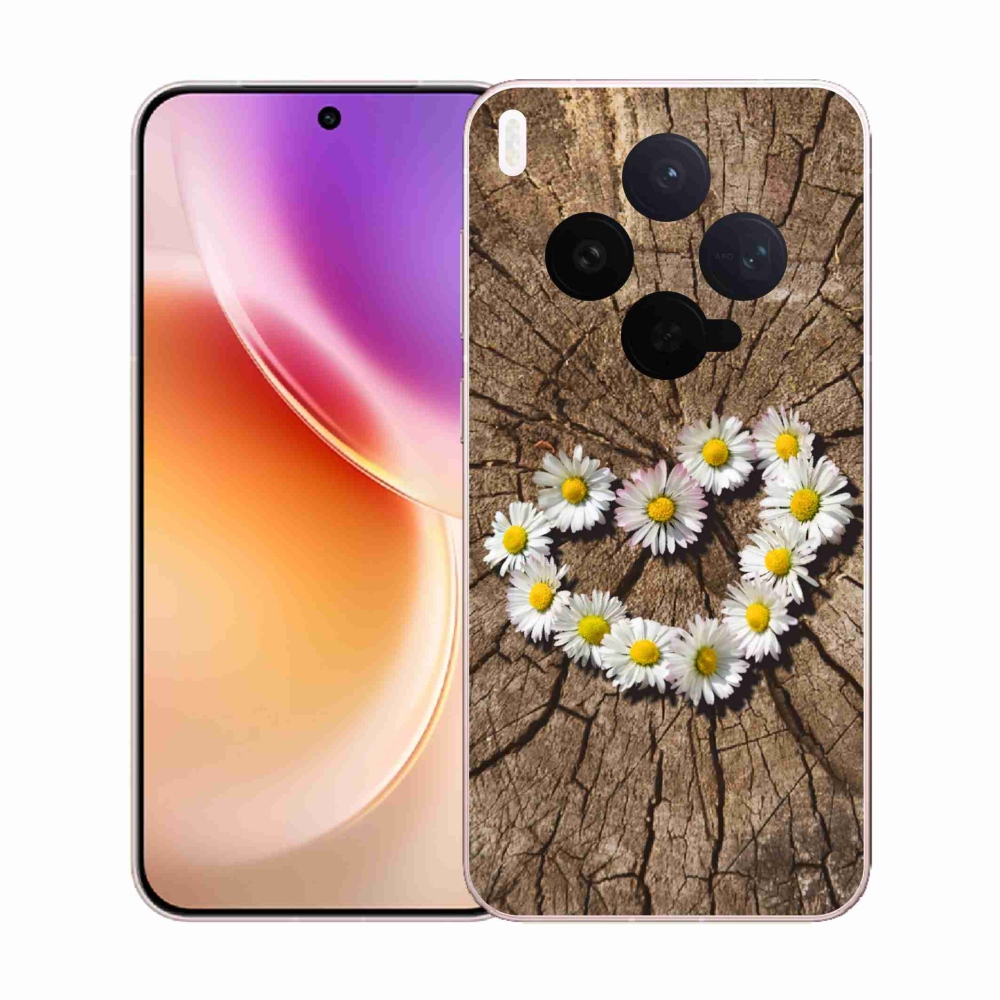 Gelový kryt mmCase na Vivo X300 - srdce z kopretin