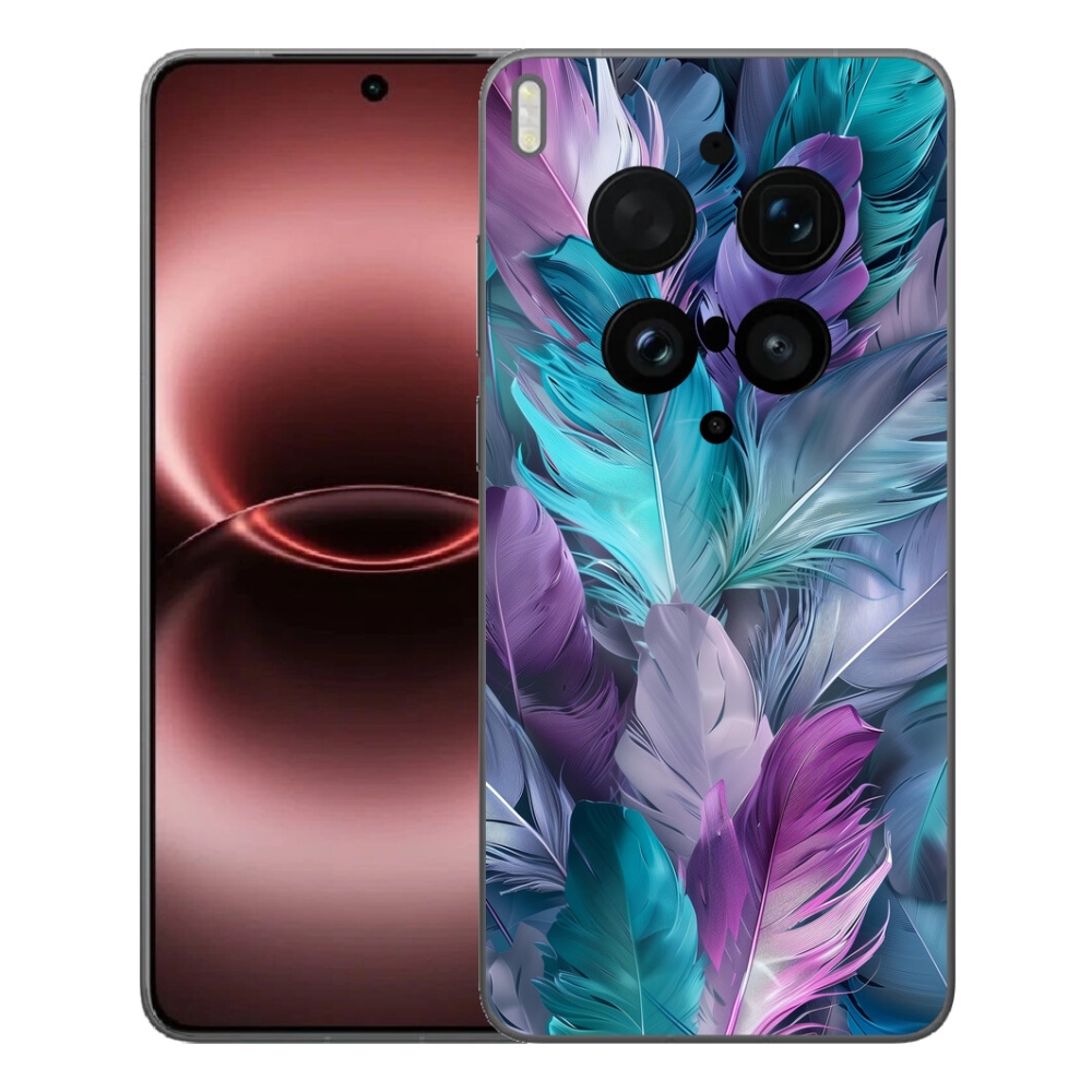 Gelový kryt mmCase na Vivo X300 Ultra - barevné peří 2