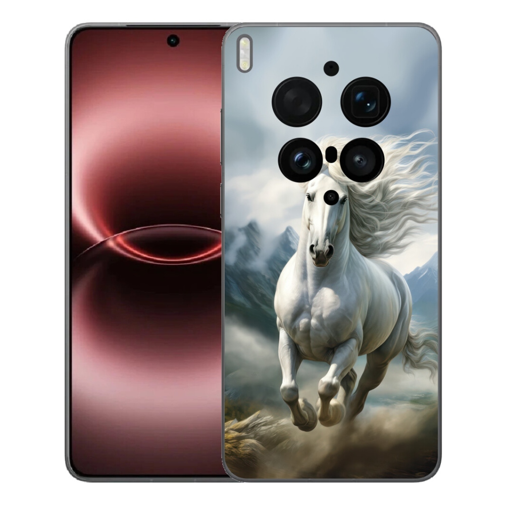 Gelový kryt mmCase na Vivo X300 Ultra - běžící bílý kůň 3