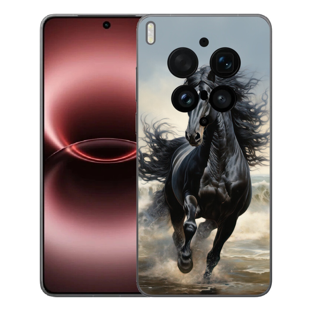 Gelový kryt mmCase na Vivo X300 Ultra - běžící černý kůň