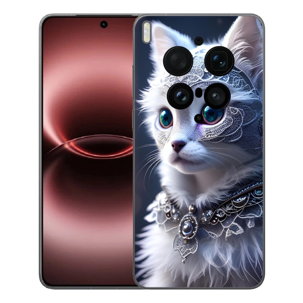 Gelový kryt mmCase na Vivo X300 Ultra - bílá kočka