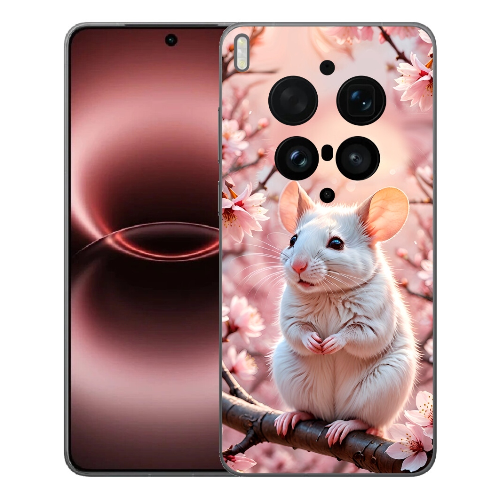 Gelový kryt mmCase na Vivo X300 Ultra - bílá myš na větvi