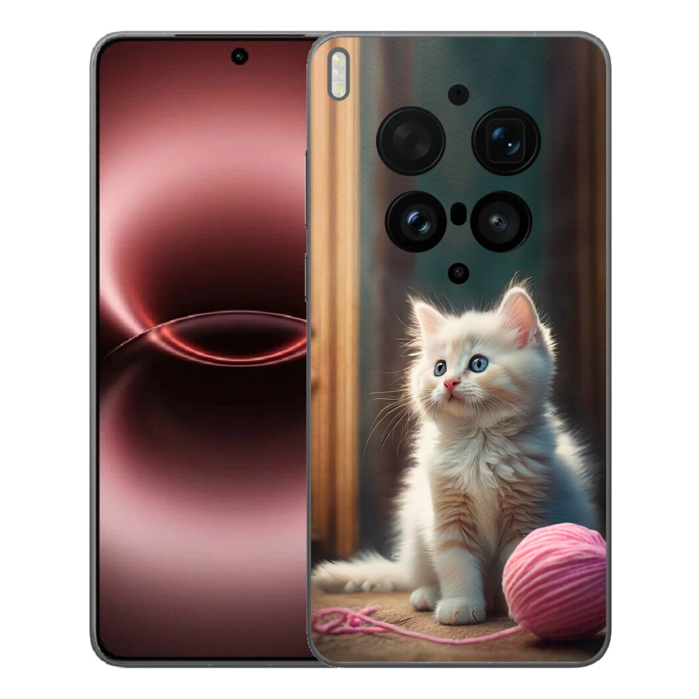 Gelový kryt mmCase na Vivo X300 Ultra - bílé kotě 2