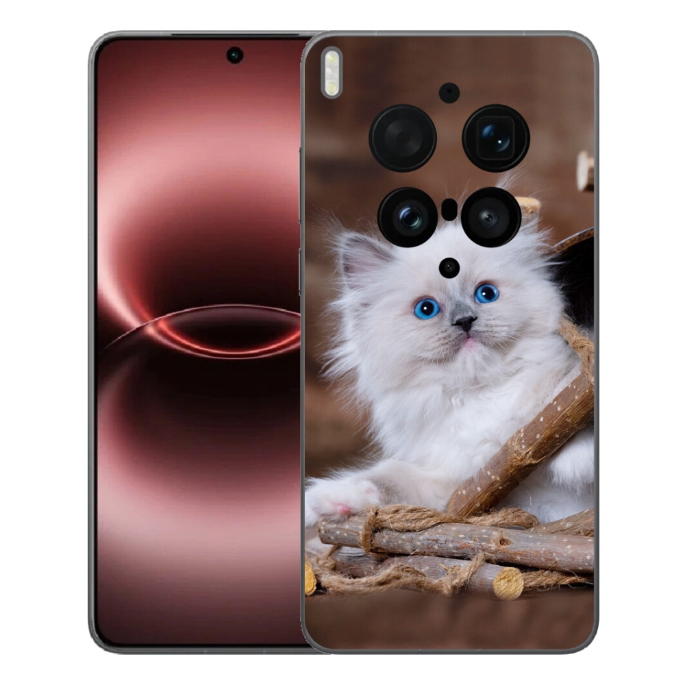 Gelový kryt mmCase na Vivo X300 Ultra - bílé kotě