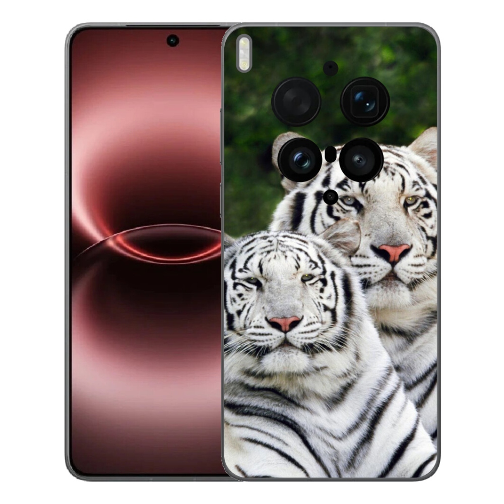 Gelový kryt mmCase na Vivo X300 Ultra - bílí tygři