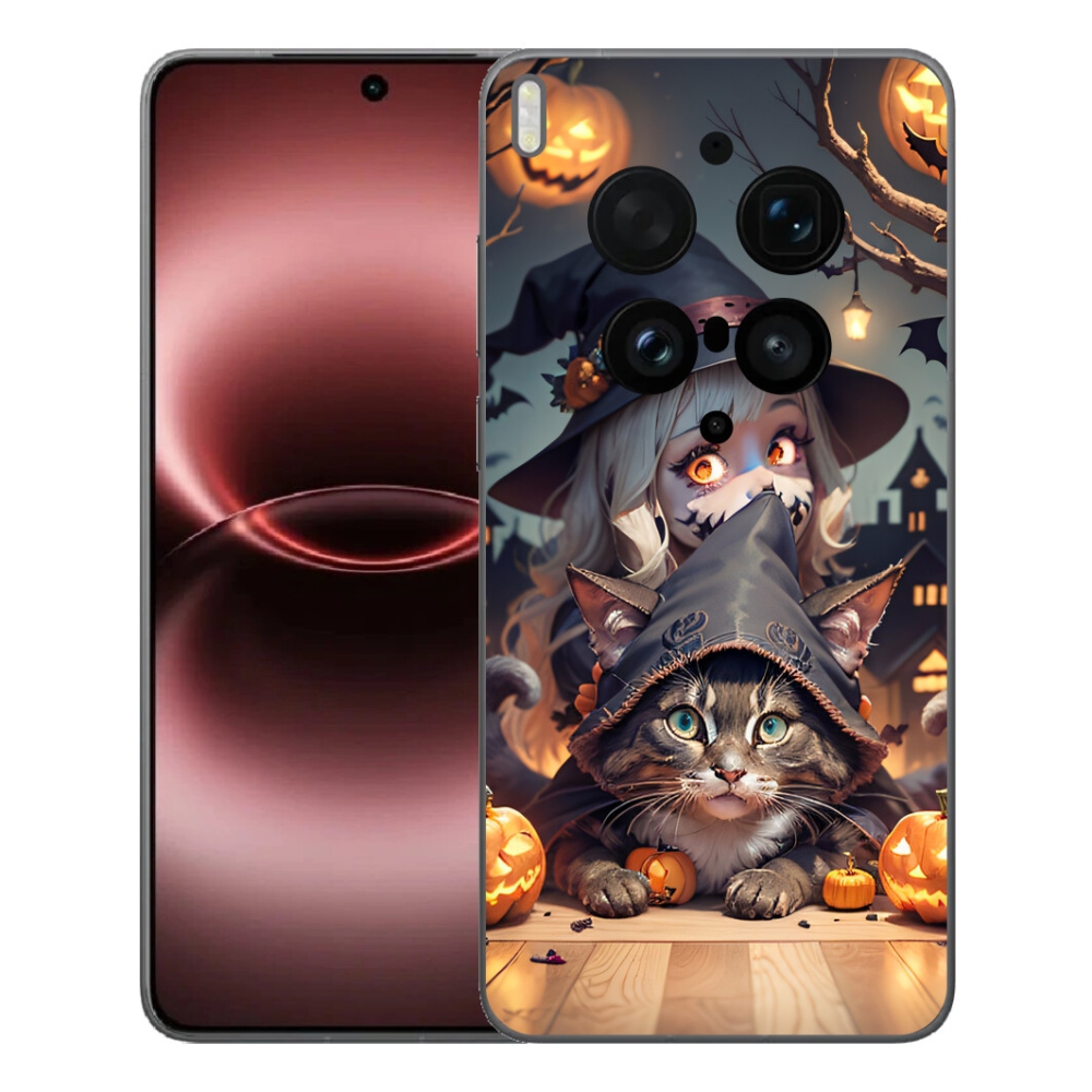 Gelový kryt mmCase na Vivo X300 Ultra - čarodějnice s kočkou