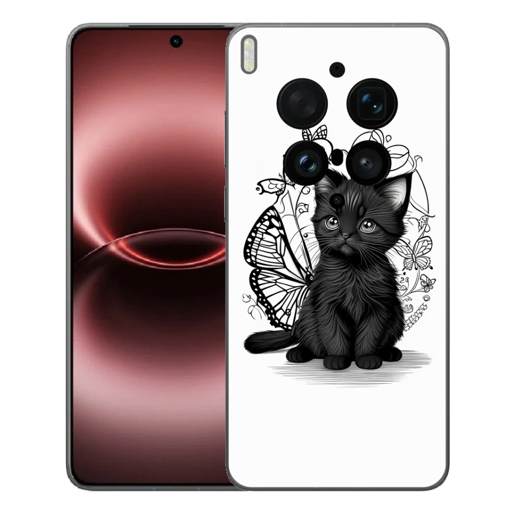 Gelový kryt mmCase na Vivo X300 Ultra - černé kotě