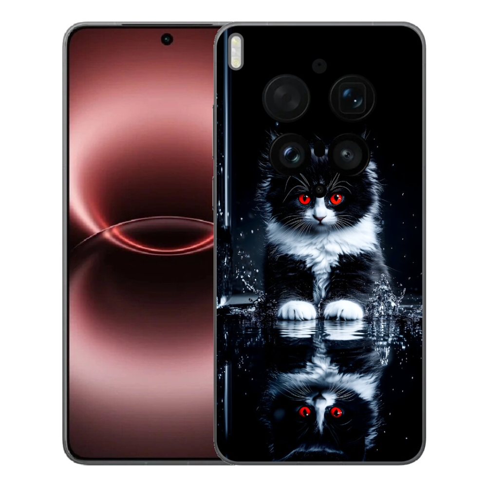 Gelový kryt mmCase na Vivo X300 Ultra - černobílé kotě