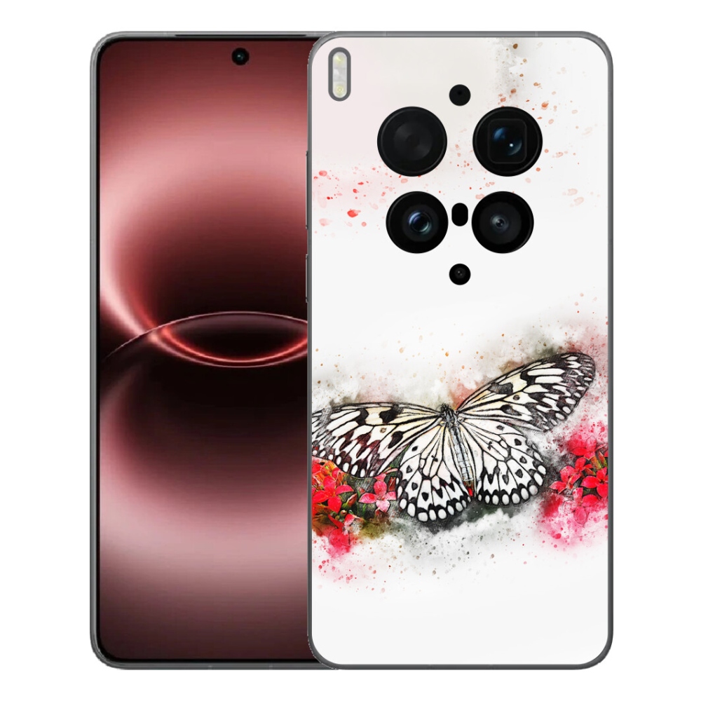 Gelový kryt mmCase na Vivo X300 Ultra - černobílý motýl