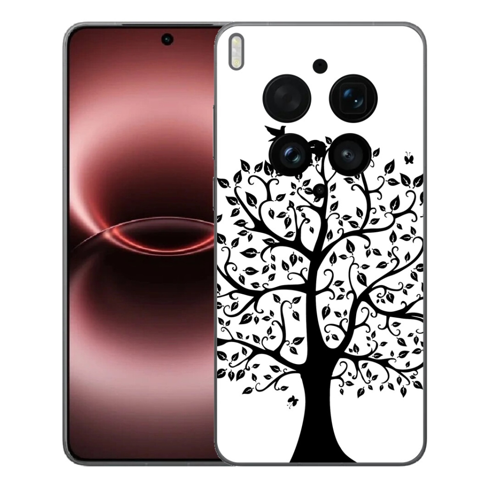 Gelový kryt mmCase na Vivo X300 Ultra - černobílý strom