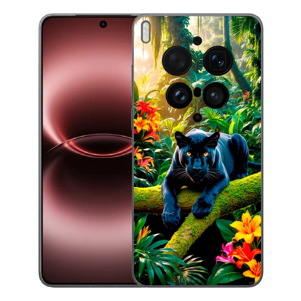 Gelový kryt mmCase na Vivo X300 Ultra - černý panter v džungli
