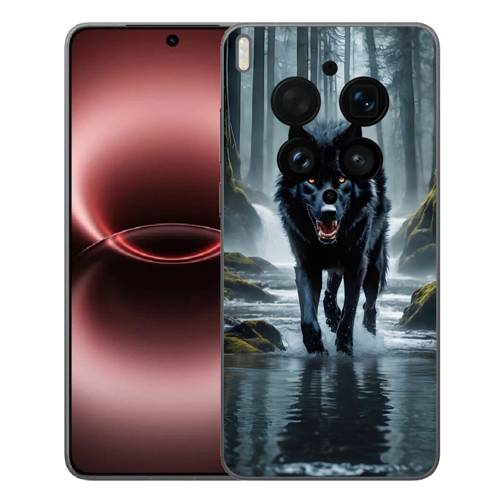 Gelový kryt mmCase na Vivo X300 Ultra - černý vlk