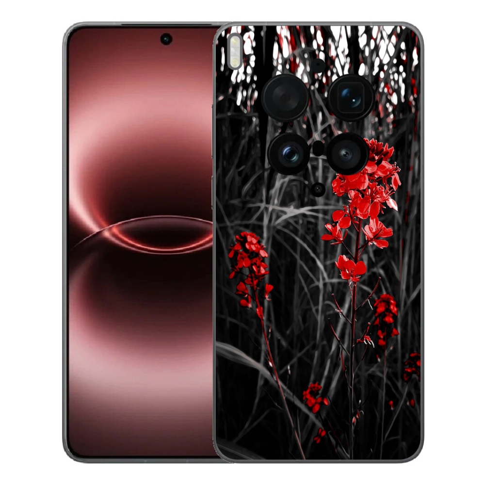 Gelový kryt mmCase na Vivo X300 Ultra - červená rostlina