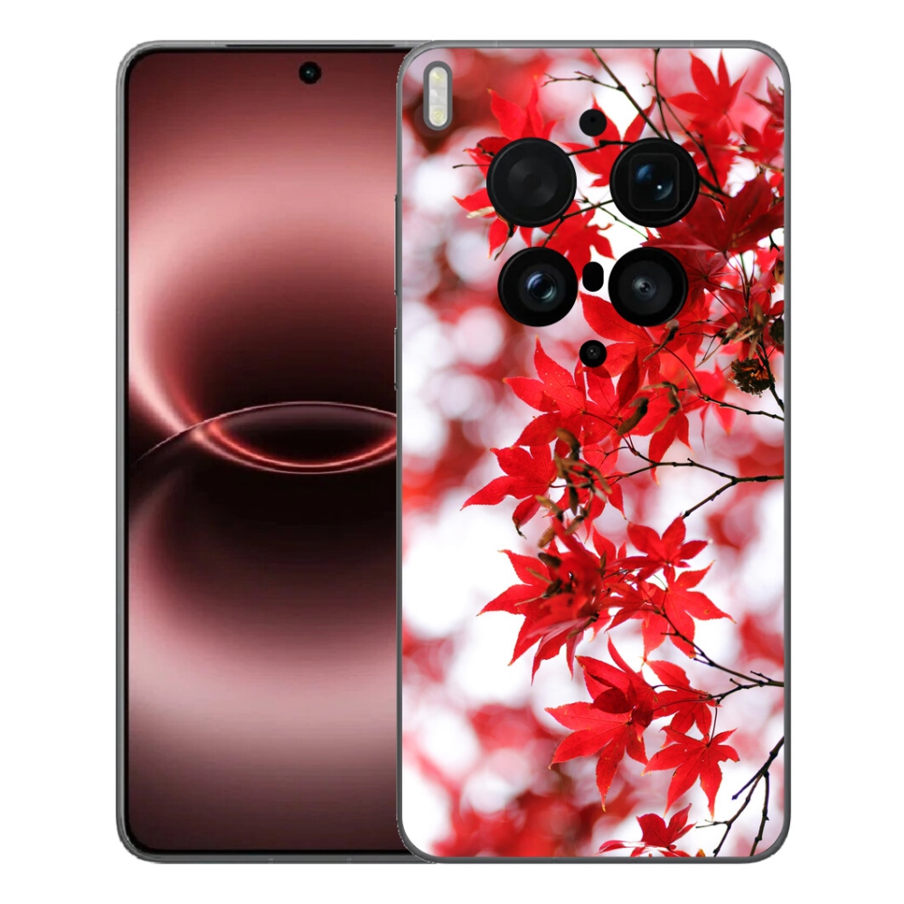 Gelový kryt mmCase na Vivo X300 Ultra - červené listy