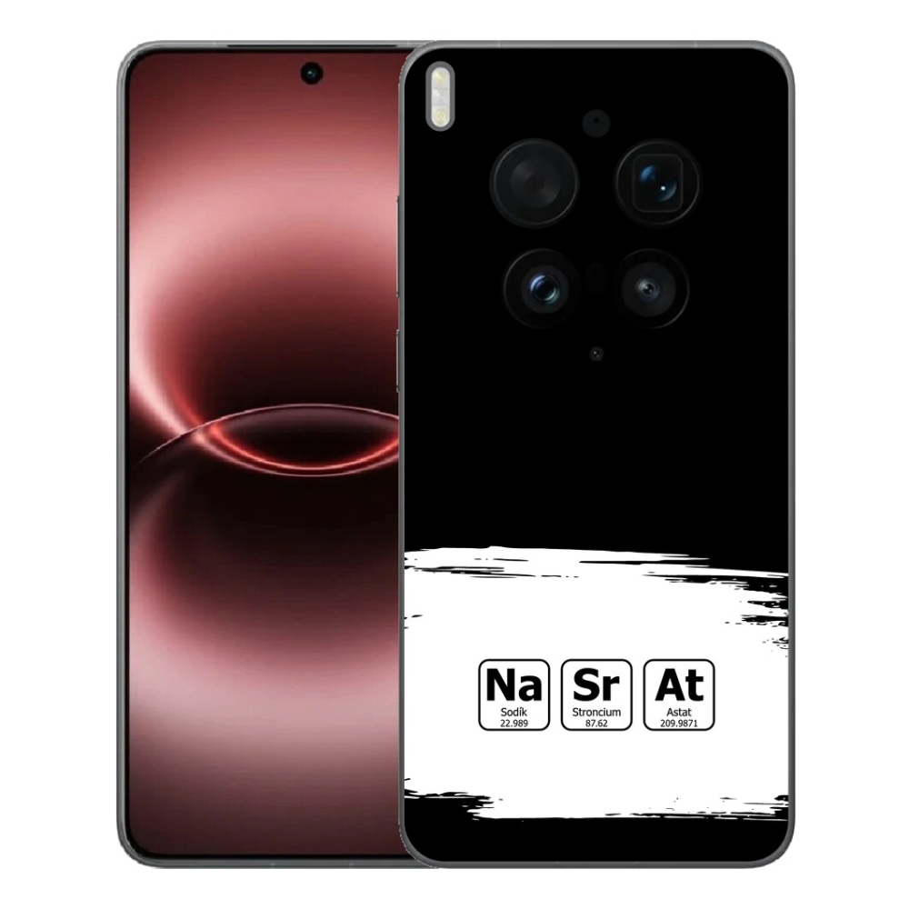 Gelový kryt mmCase na Vivo X300 Ultra - chemické prvky bíločerné pozadí