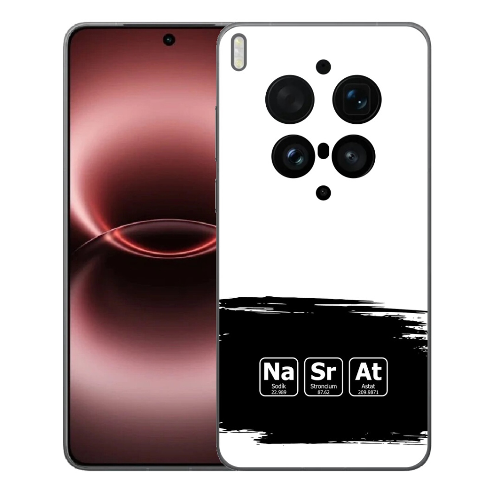 Gelový kryt mmCase na Vivo X300 Ultra - chemické prvky černobílé pozadí