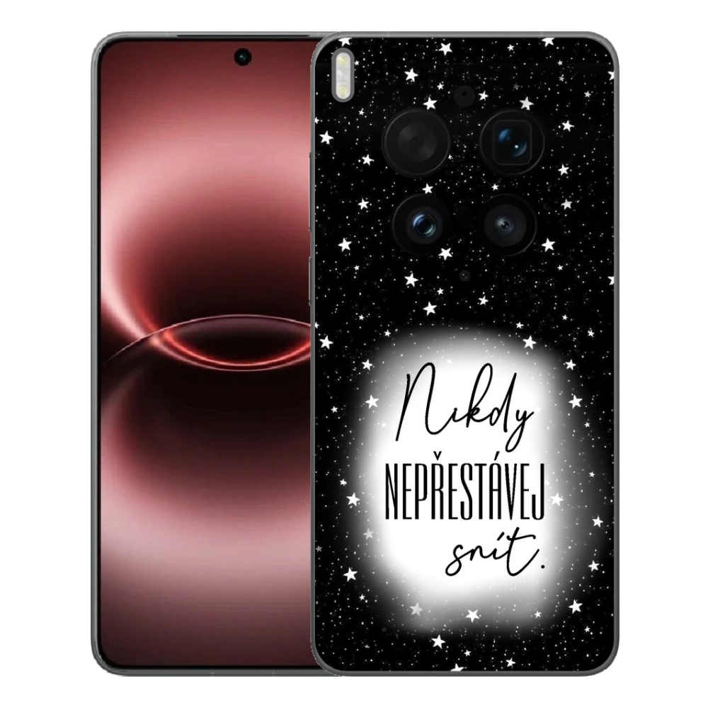 Gelový kryt mmCase na Vivo X300 Ultra - citát 1 bíločerné pozadí