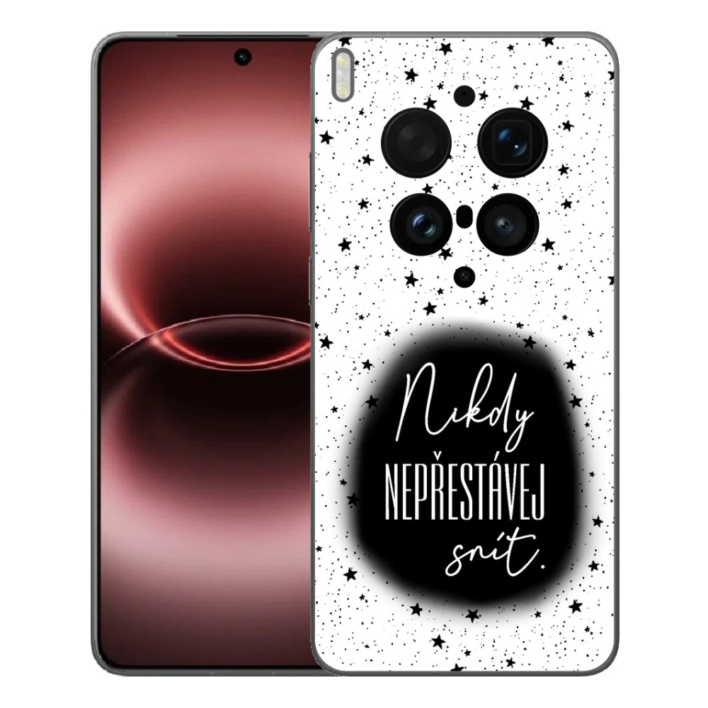 Gelový kryt mmCase na Vivo X300 Ultra - citát 1 černobílé pozadí
