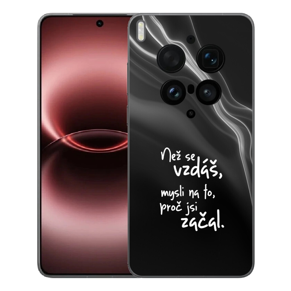 Gelový kryt mmCase na Vivo X300 Ultra - citát 2 černé pozadí
