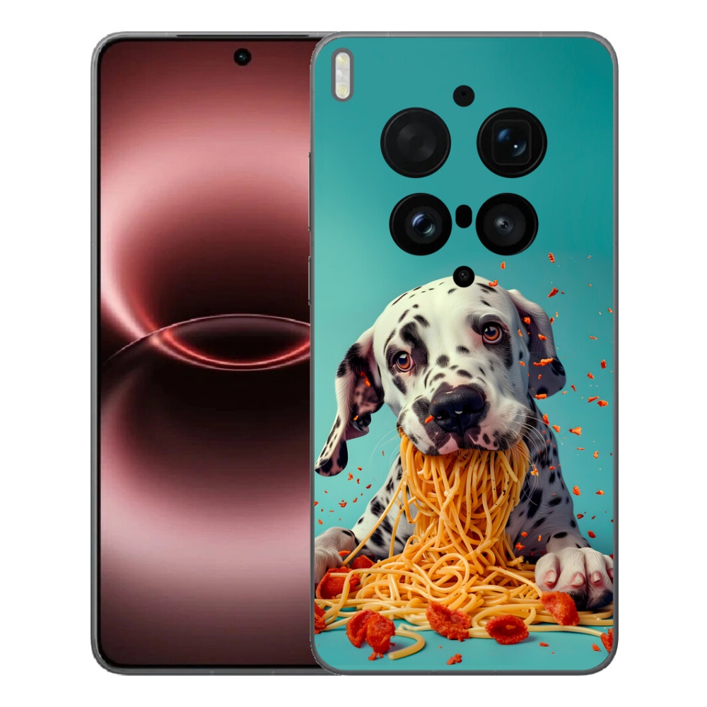 Gelový kryt mmCase na Vivo X300 Ultra - dalmatin a špagety