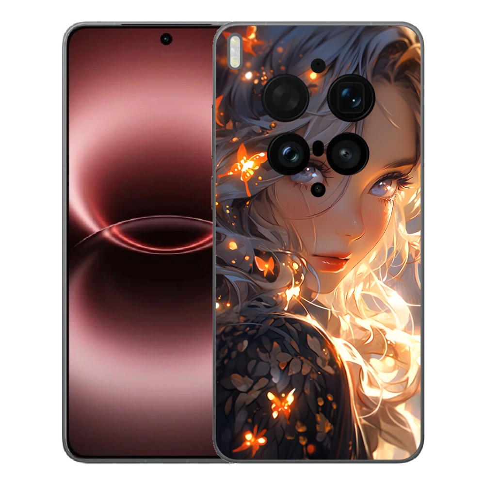 Gelový kryt mmCase na Vivo X300 Ultra - dívka a motýli