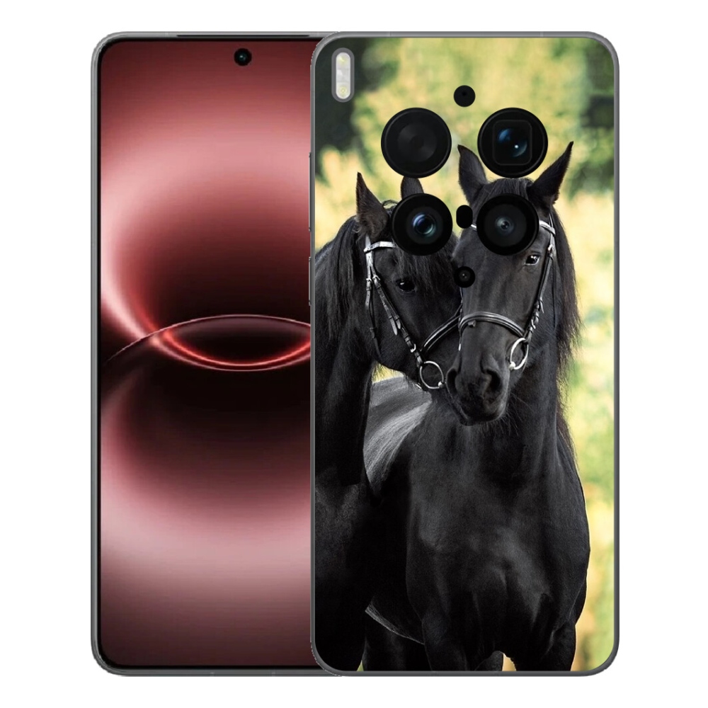 Gelový kryt mmCase na Vivo X300 Ultra - dva černí koně