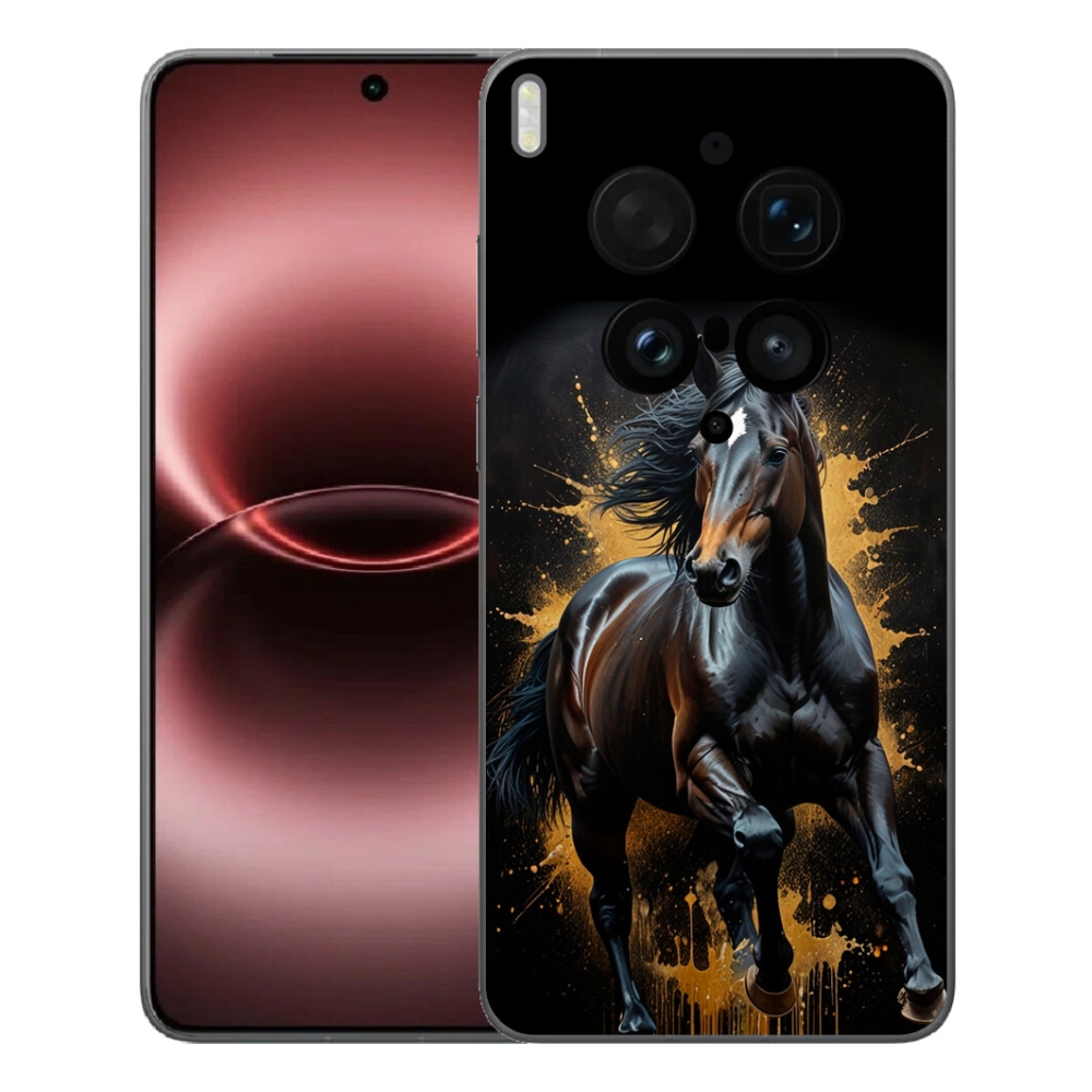 Gelový kryt mmCase na Vivo X300 Ultra - elegantní černý hřebec