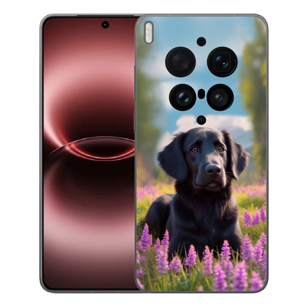 Gelový kryt mmCase na Vivo X300 Ultra - elegantní černý retrívr