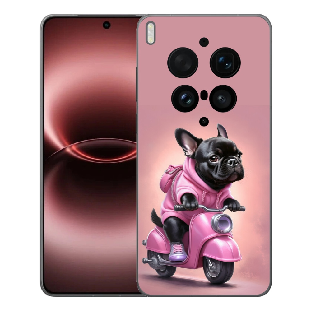 Gelový kryt mmCase na Vivo X300 Ultra - francouzský buldoček na skútru