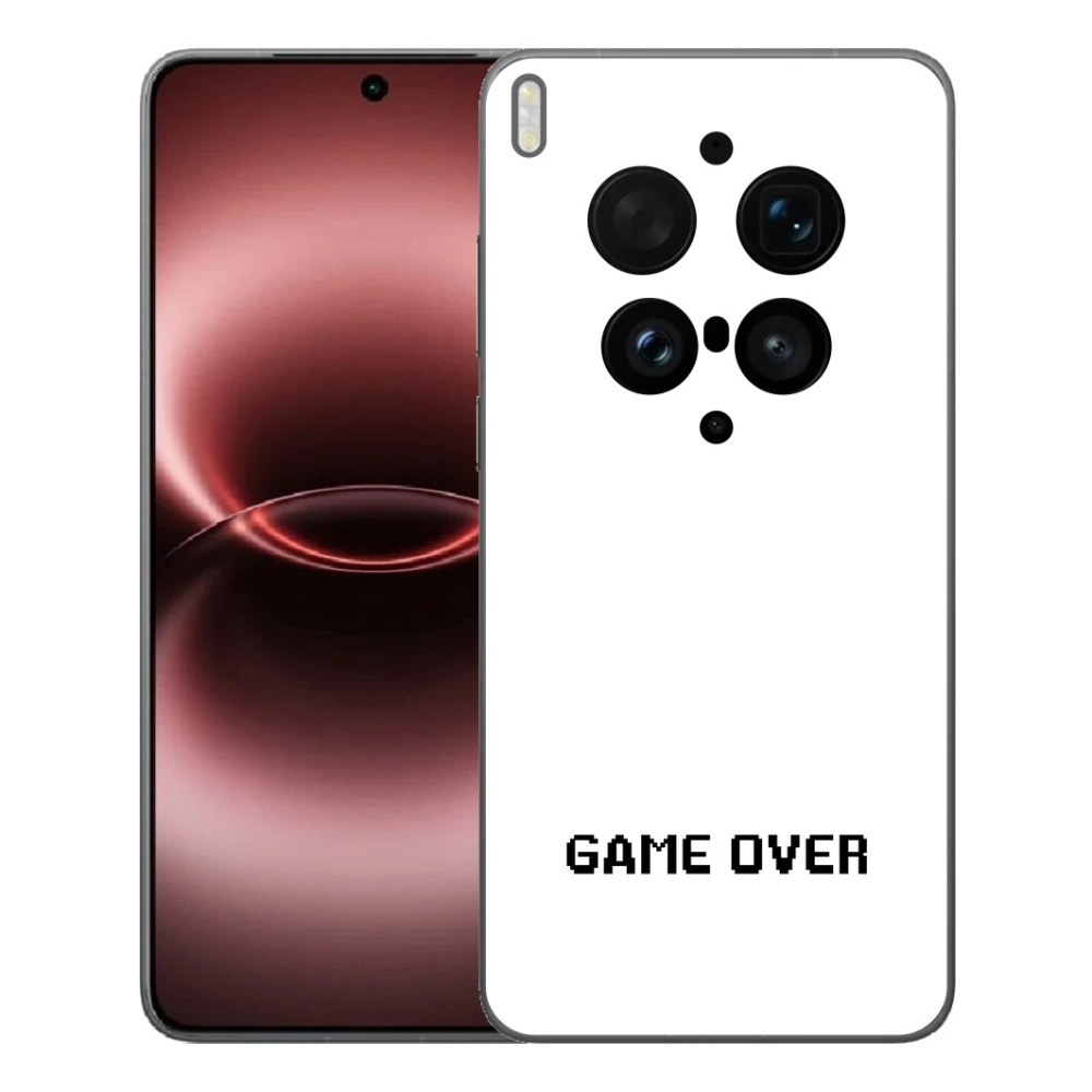 Gelový kryt mmCase na Vivo X300 Ultra - game over bílé pozadí