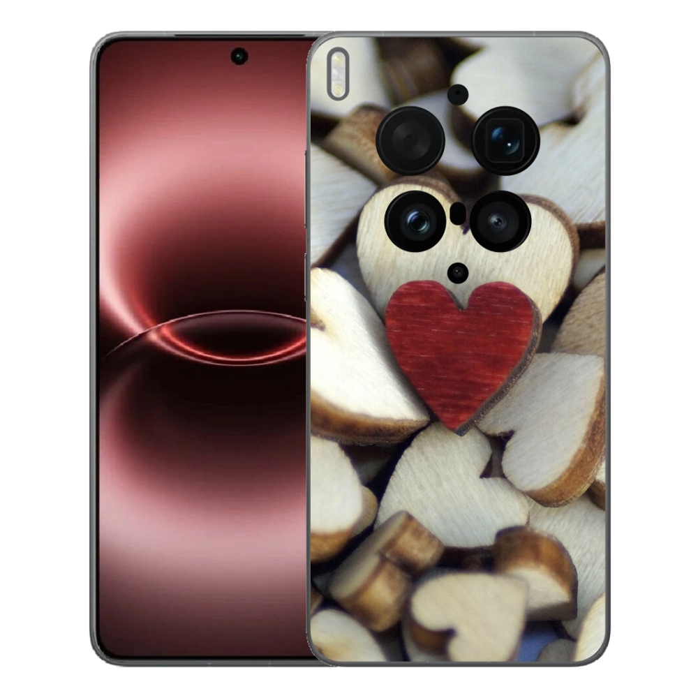 Gelový kryt mmCase na Vivo X300 Ultra - gravírované červené srdce 