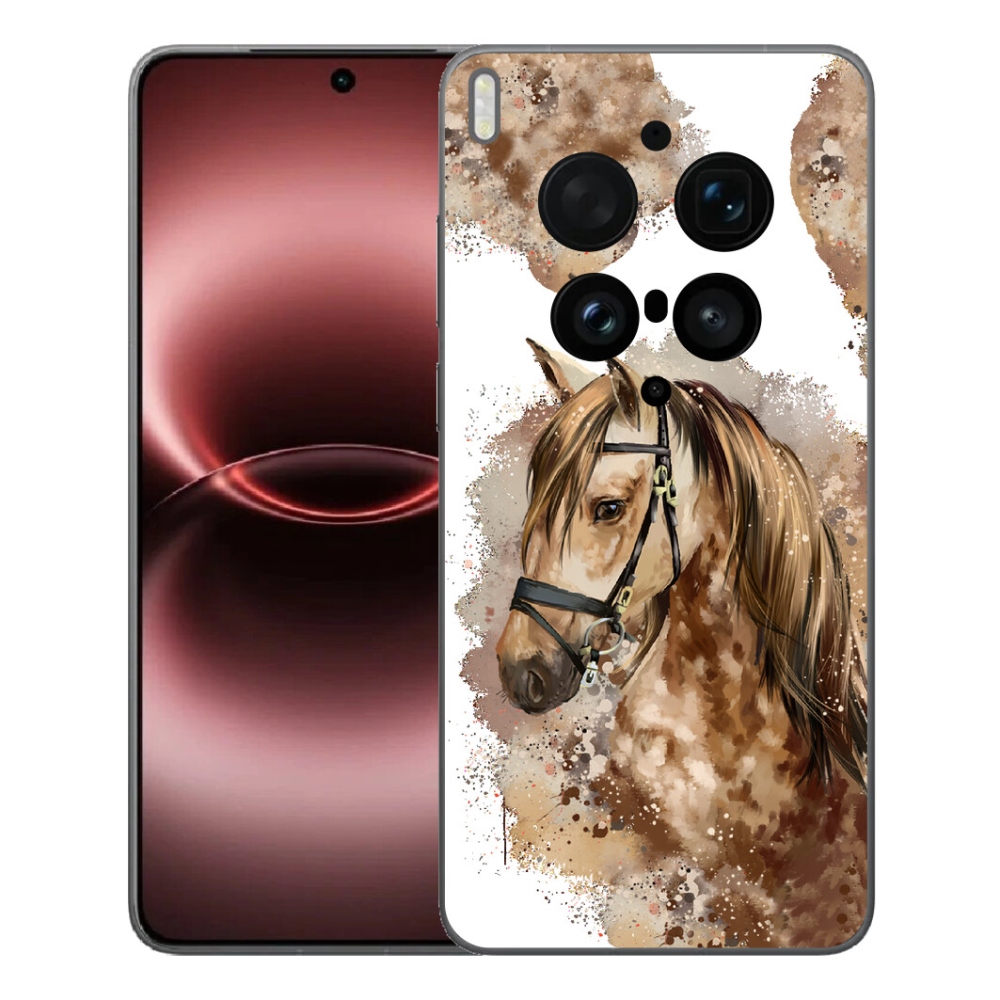 Gelový kryt mmCase na Vivo X300 Ultra - hnědý kreslený kůň