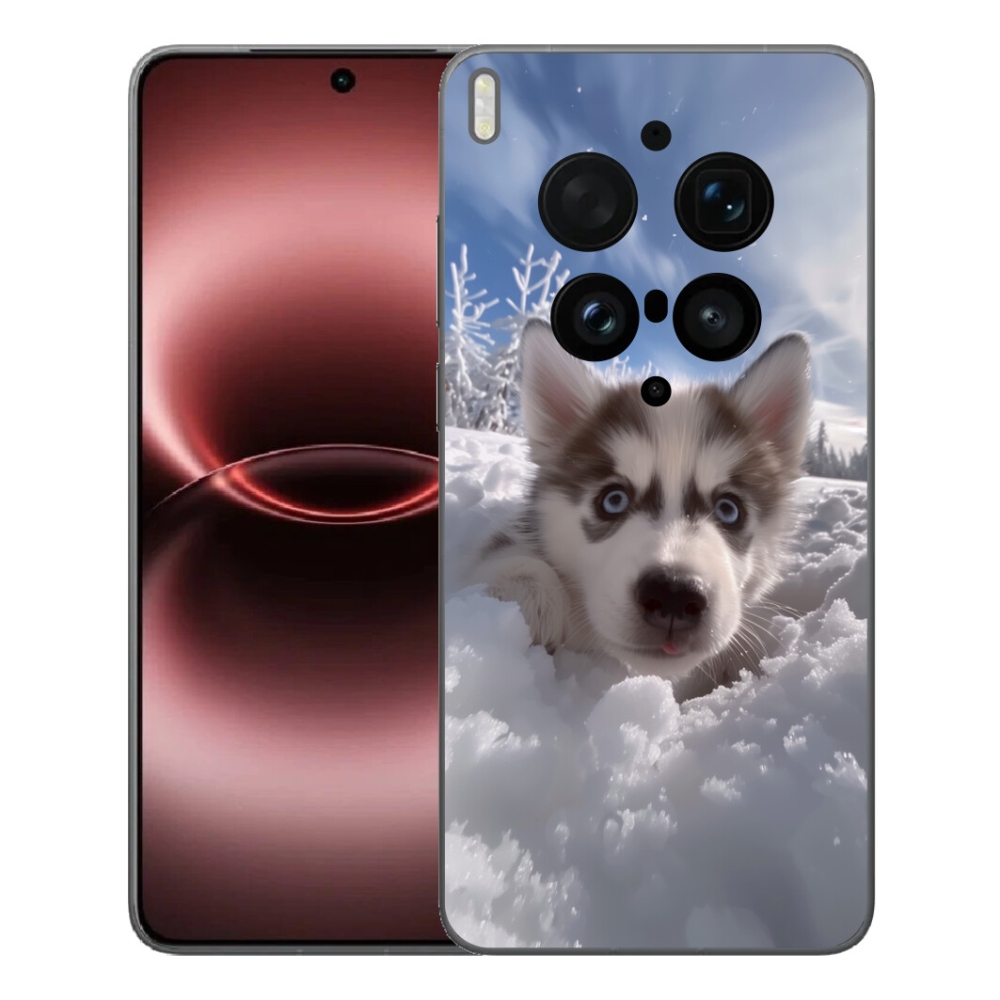 Gelový kryt mmCase na Vivo X300 Ultra - husky ve sněhu