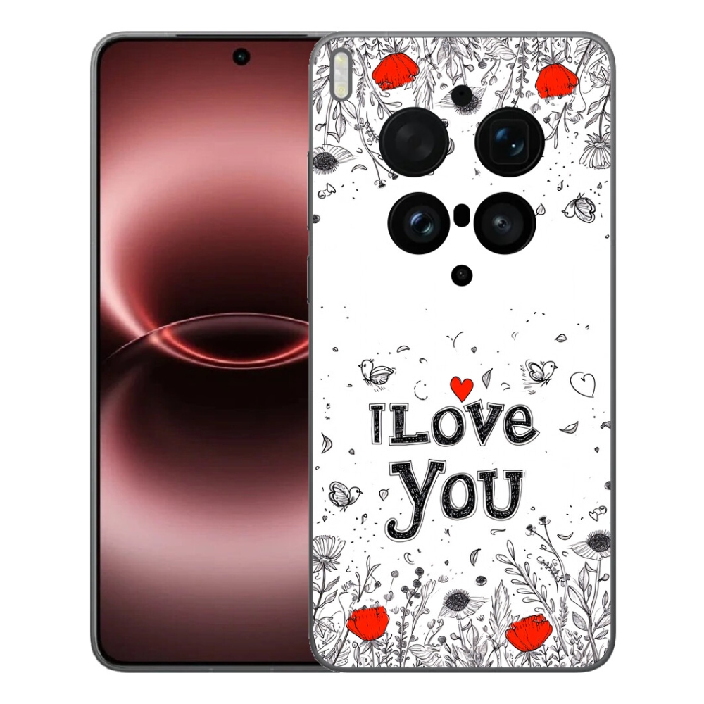 Gelový kryt mmCase na Vivo X300 Ultra - I love you bílé pozadí
