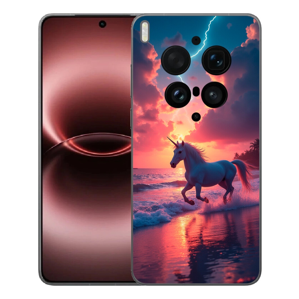 Gelový kryt mmCase na Vivo X300 Ultra - jednorožec na pláži