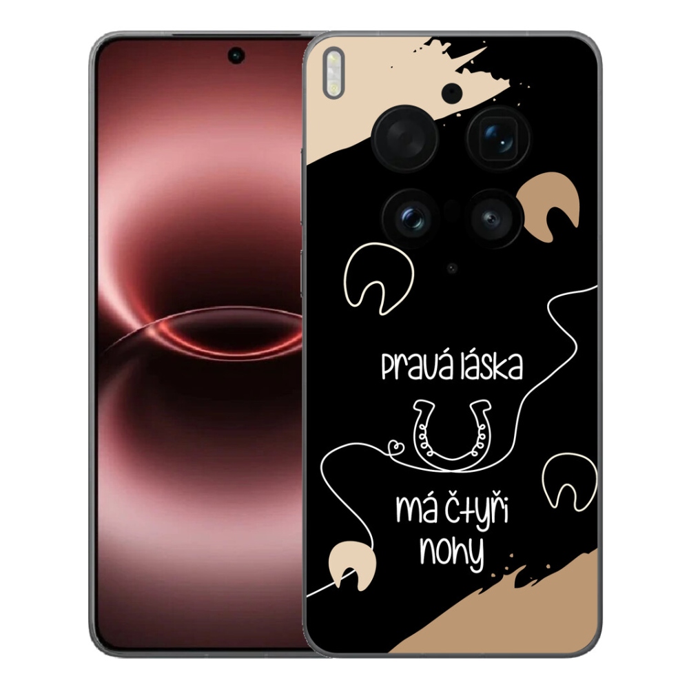 Gelový kryt mmCase na Vivo X300 Ultra - koňský motiv černé pozadí