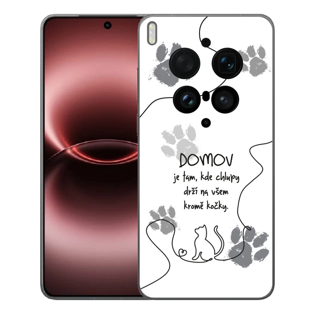 Gelový kryt mmCase na Vivo X300 Ultra - kočičí motiv bílé pozadí