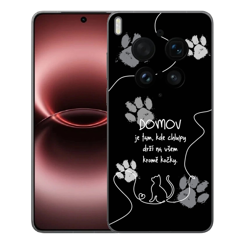 Gelový kryt mmCase na Vivo X300 Ultra - kočičí motiv černé pozadí