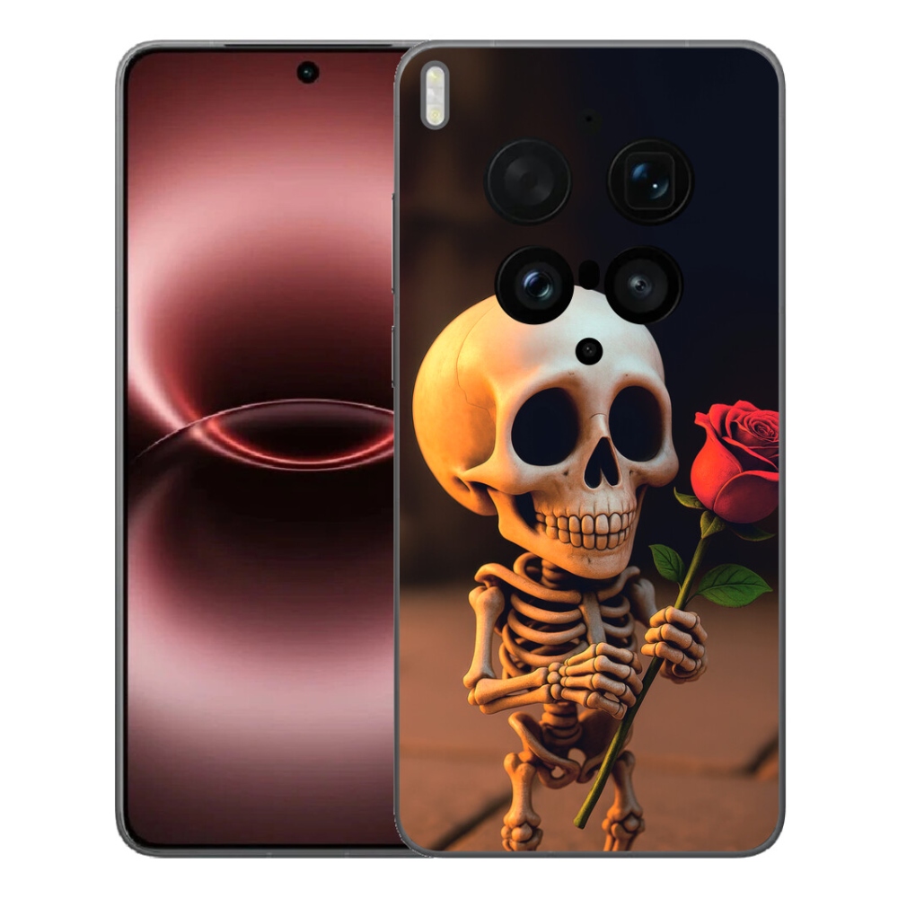 Gelový kryt mmCase na Vivo X300 Ultra - kostlivec s růží
