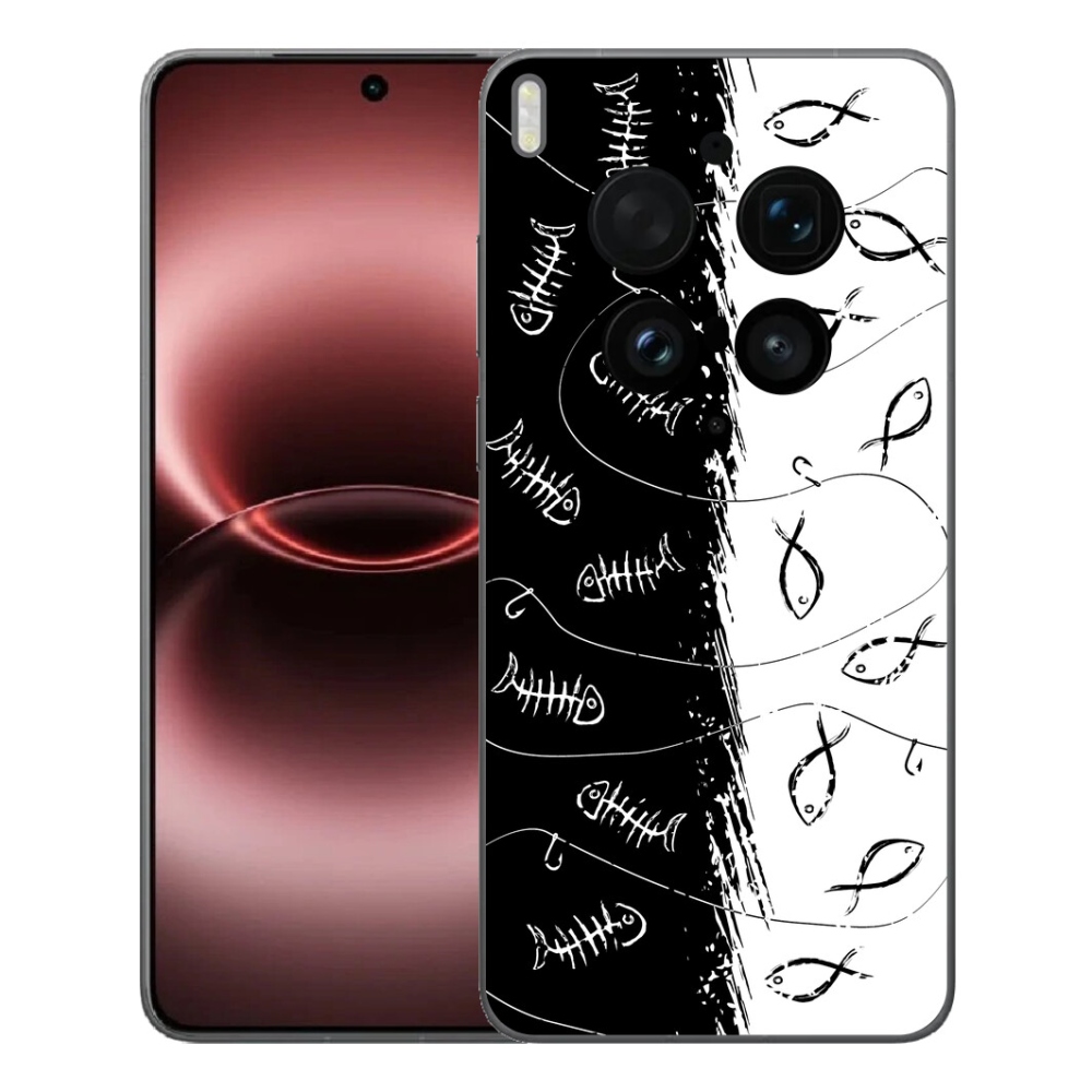 Gelový kryt mmCase na Vivo X300 Ultra - kostry a rybky