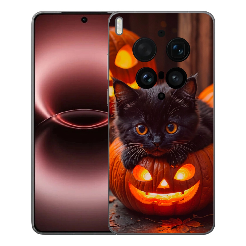 Gelový kryt mmCase na Vivo X300 Ultra - kotě a dýně
