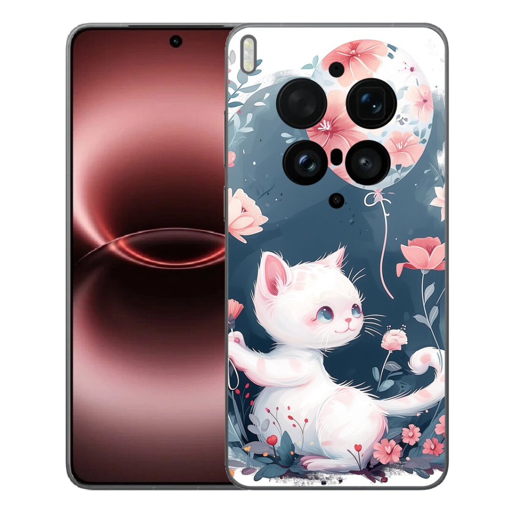 Gelový kryt mmCase na Vivo X300 Ultra - kotě s balónkem