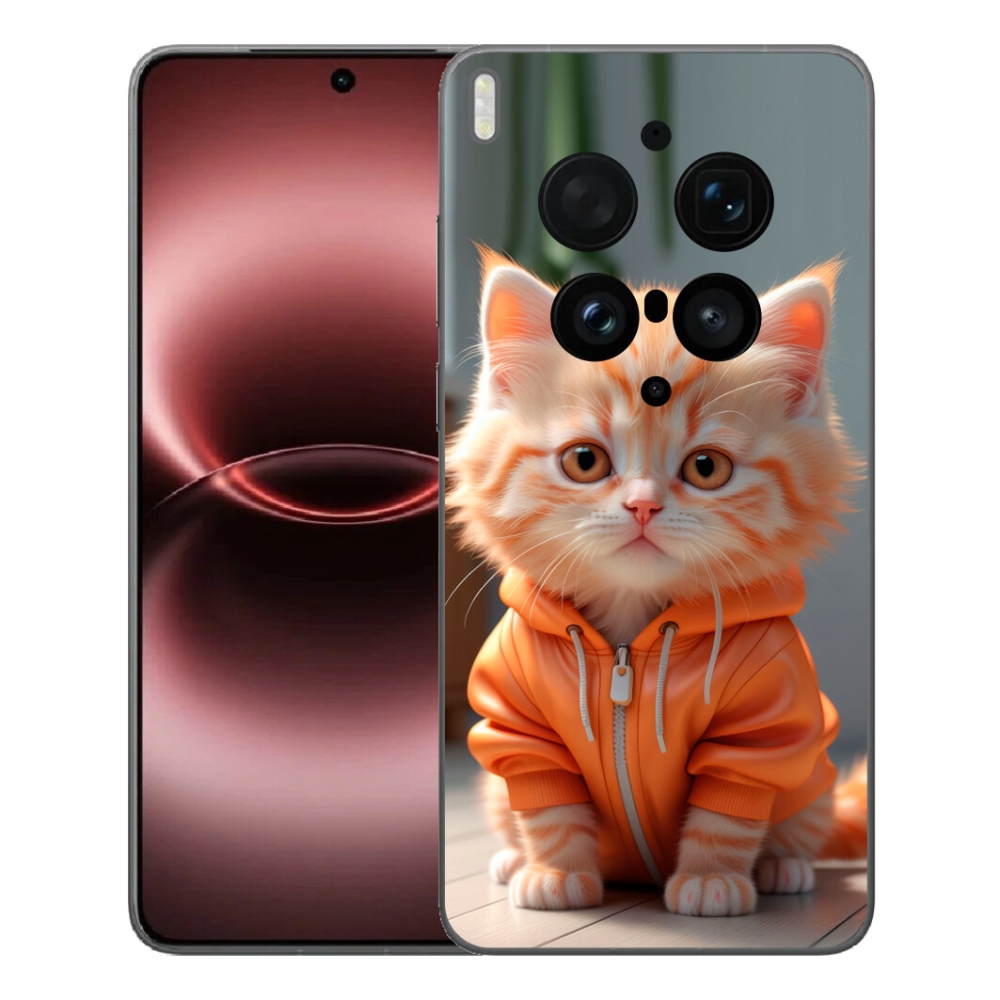 Gelový kryt mmCase na Vivo X300 Ultra - kotě v mikině