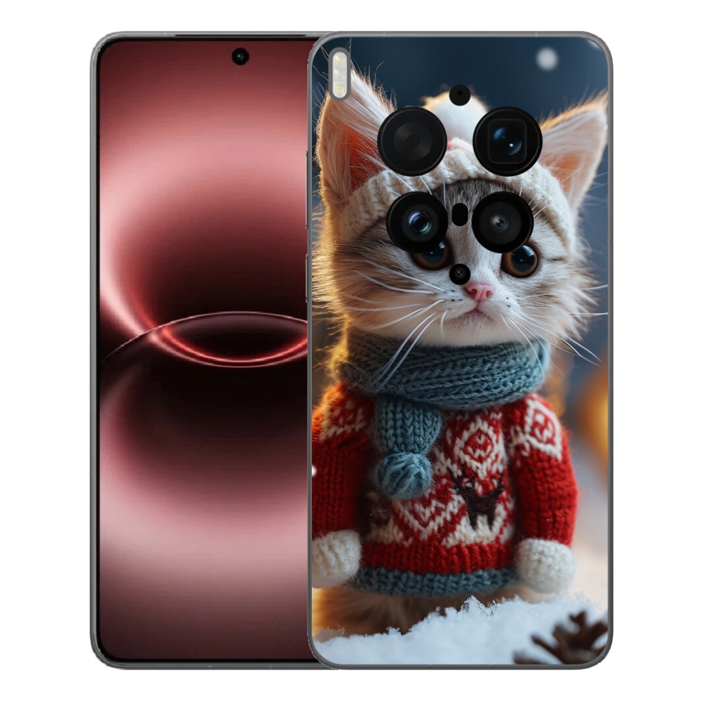 Gelový kryt mmCase na Vivo X300 Ultra - kotě ve svetru