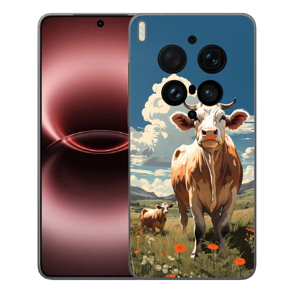 Gelový kryt mmCase na Vivo X300 Ultra - krávy na louce