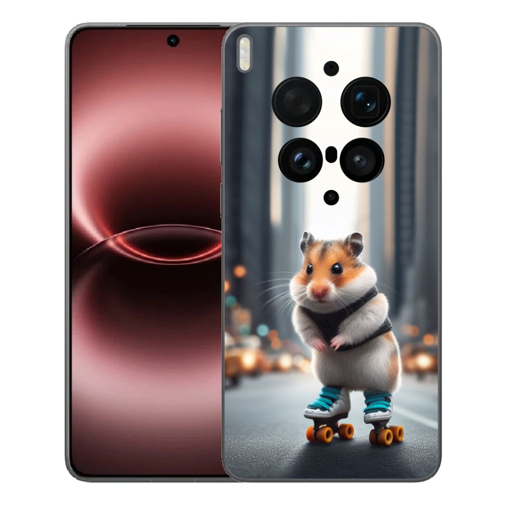 Gelový kryt mmCase na Vivo X300 Ultra - křeček na bruslích